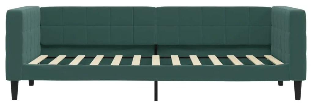 Sofá-cama c/ gavetão e gavetas 80x200cm veludo verde-escuro
