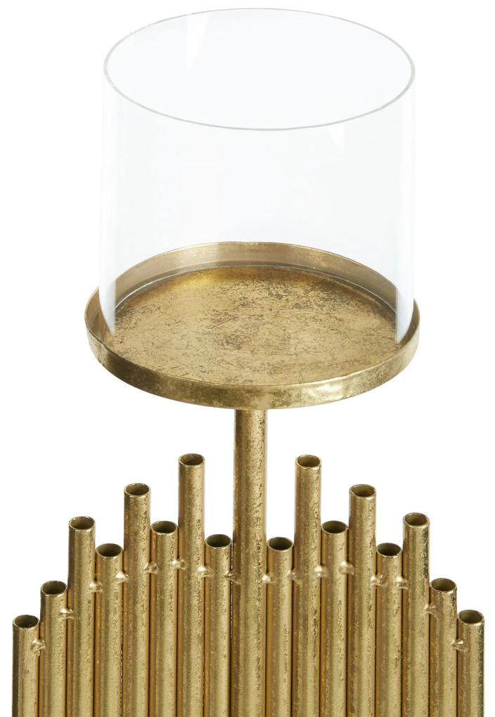 Castiçal em metal dourado 47 cm NIAS Beliani