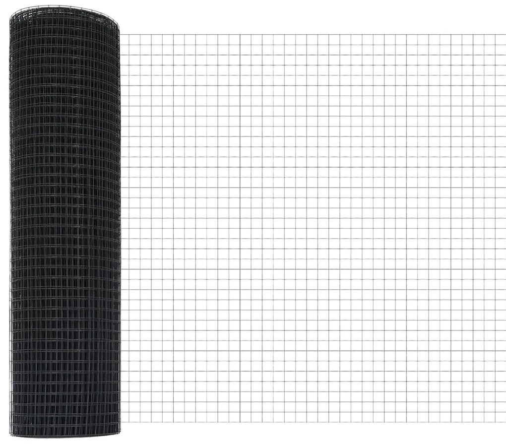 Cerca de Arame Soldado com 44 Postes em U Cinza 0,6x100 m Aço