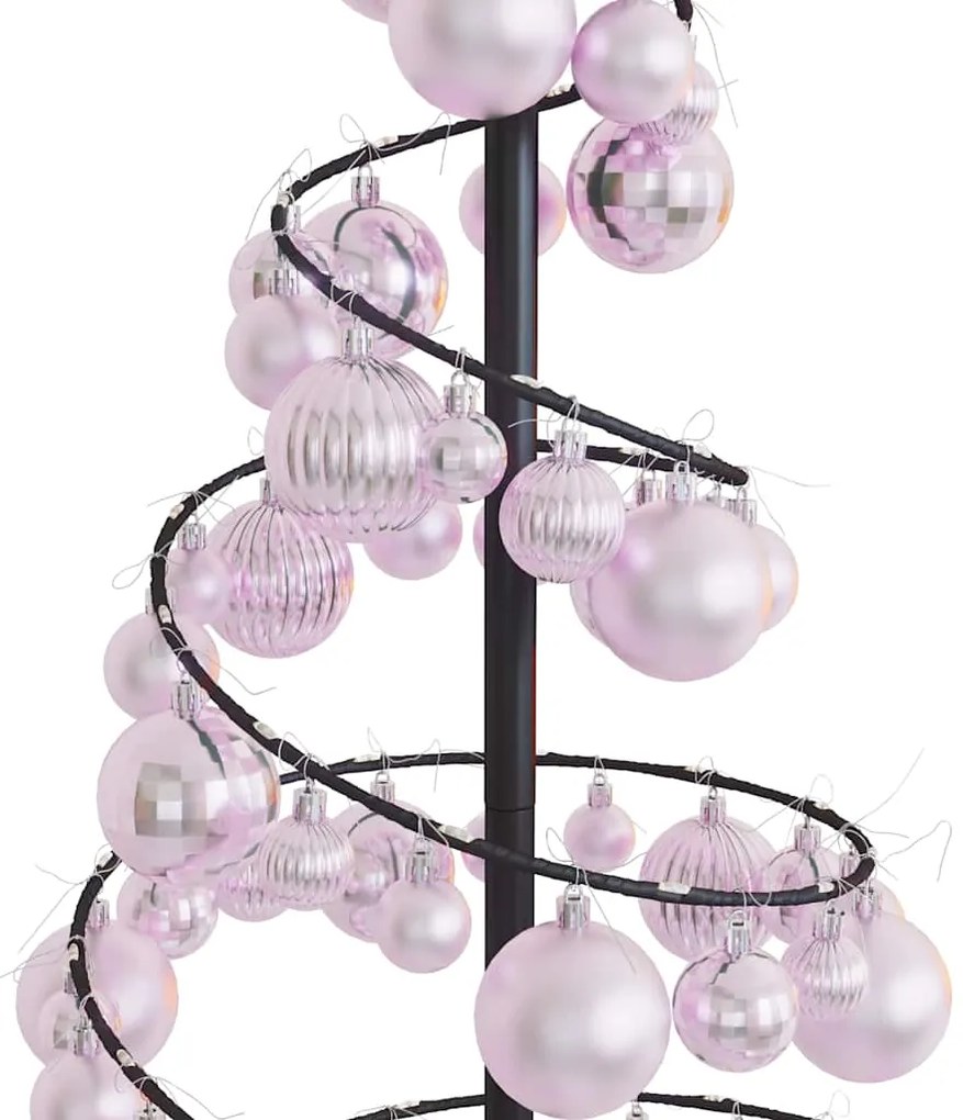 Árvore de Natal LED com Baubles 80 LEDs Branco Quente 120 cm