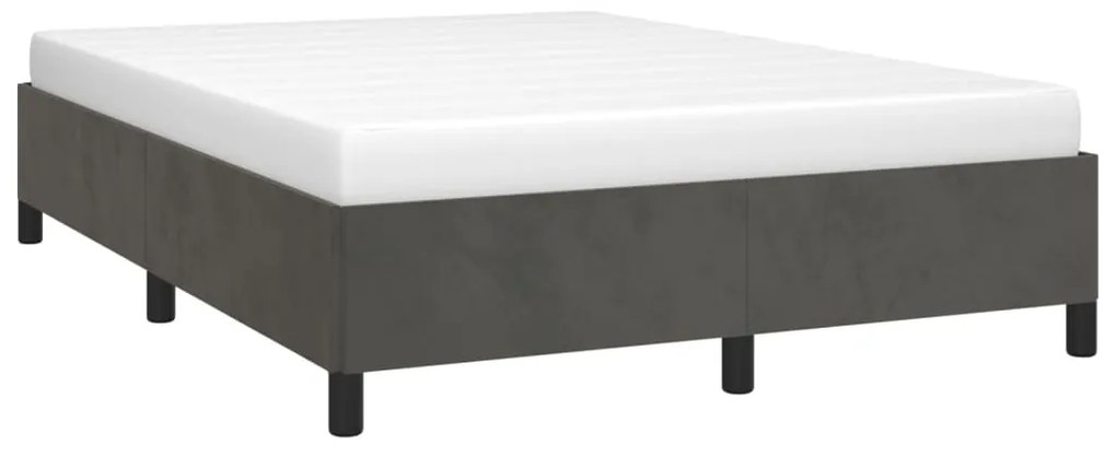 Estrutura de cama sem colchão 140x200 cm veludo cinzento-escuro