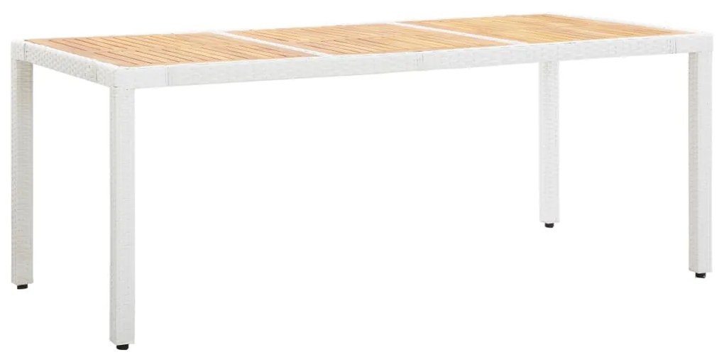 9 pcs conjunto de jantar para exterior vime PE branco