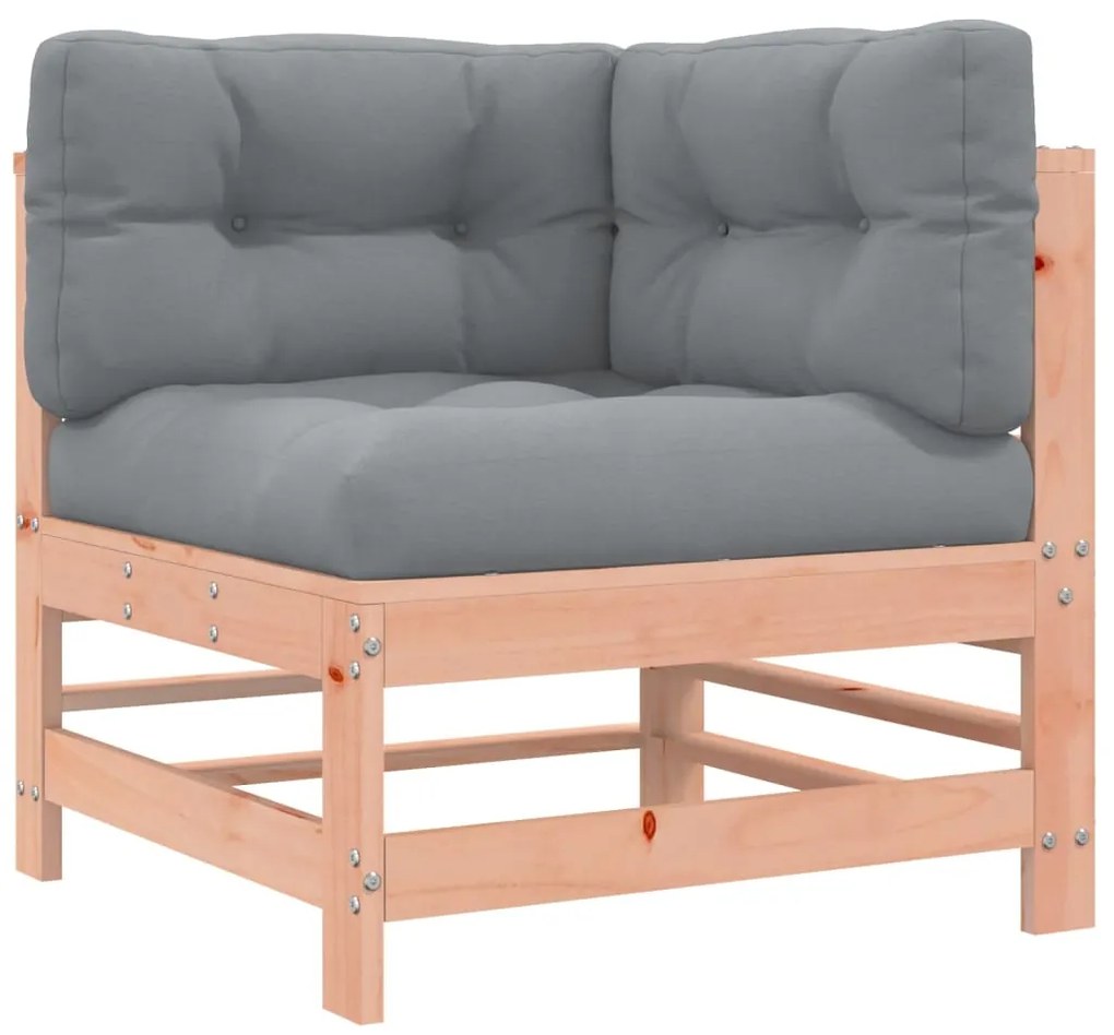 7 pcs conj. lounge jardim com almofadões madeira douglas maciça
