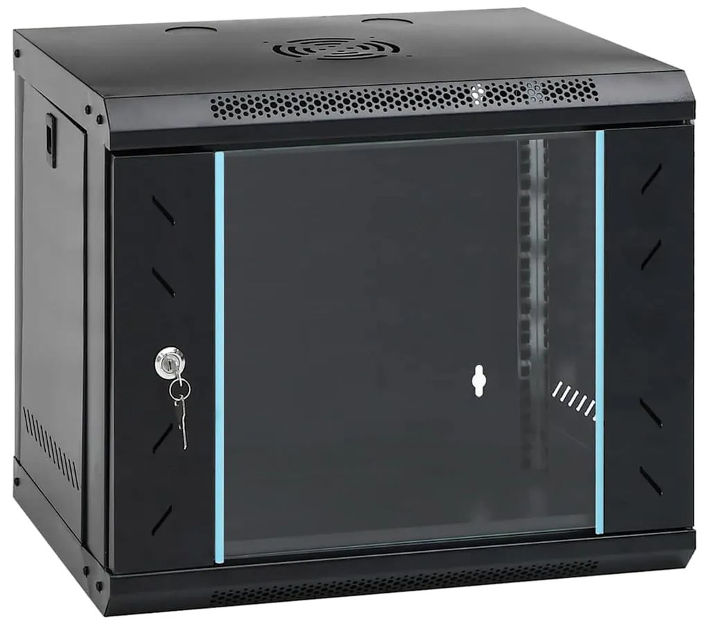 vidaXL Armário de Rede com armazenamento Preto 53 x 45 x 45 cm Aço