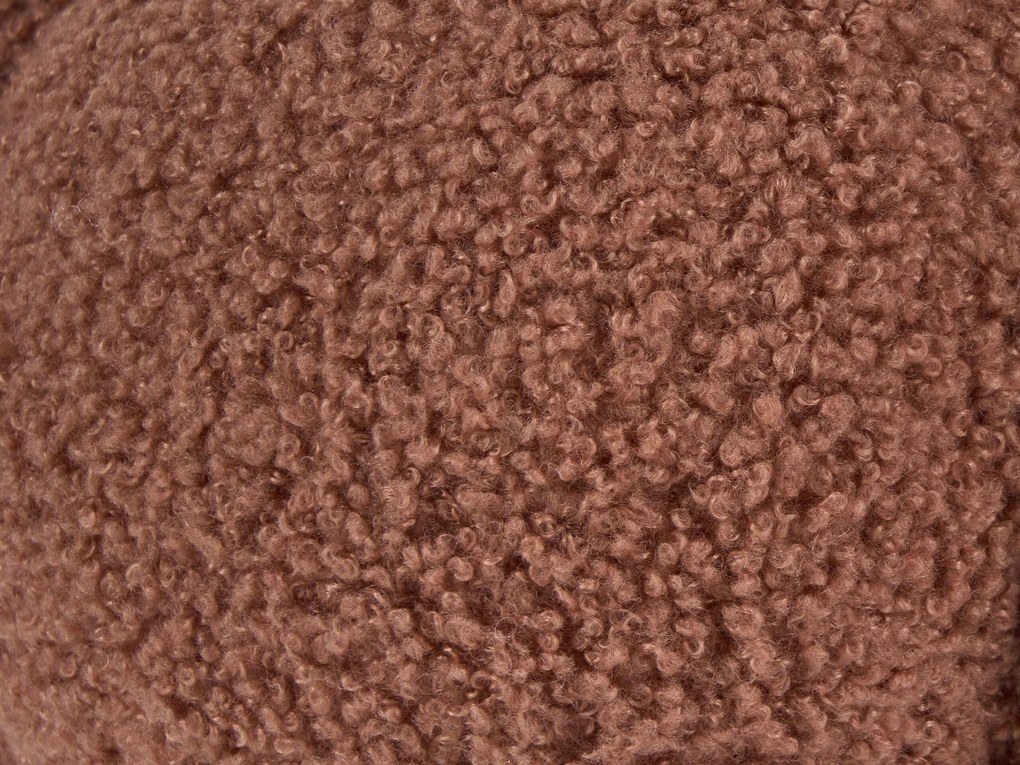 Almofada decorativa na forma de abóbora tecido bouclé castanho ⌀ 35 cm MUNCHKIN Beliani