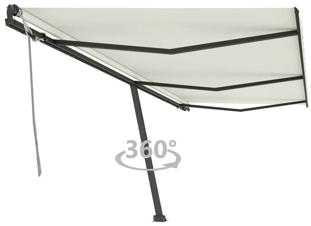 Toldo retrátil manual independente 600x350 cm cor creme