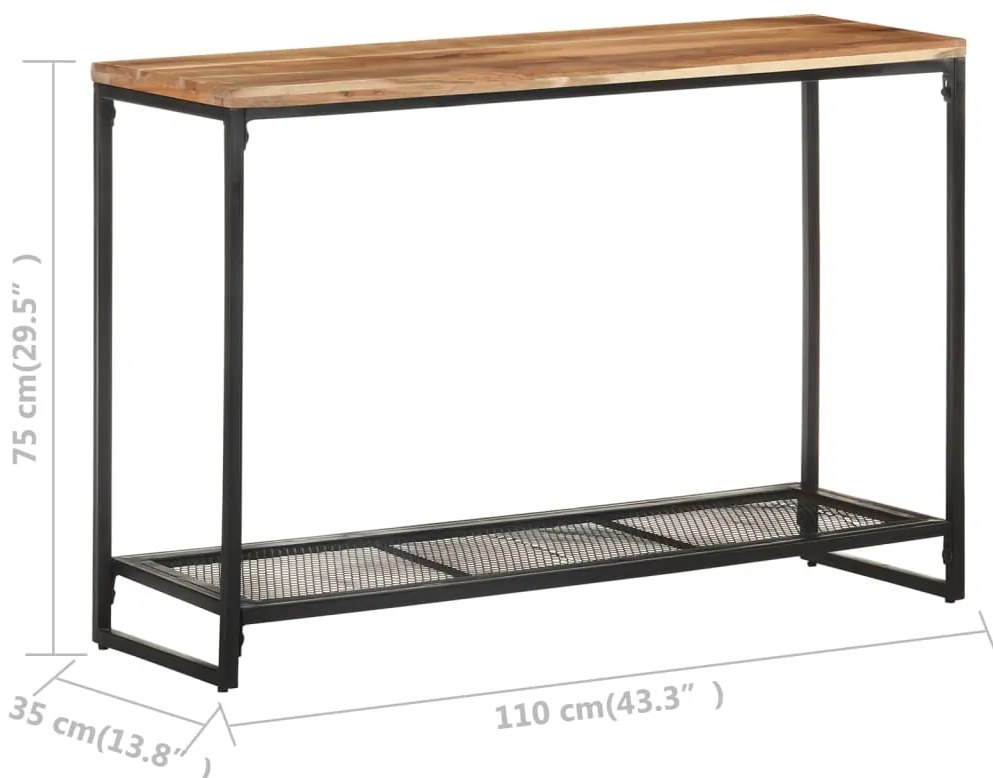 Mesa consola 110x35x75 cm madeira de acácia maciça