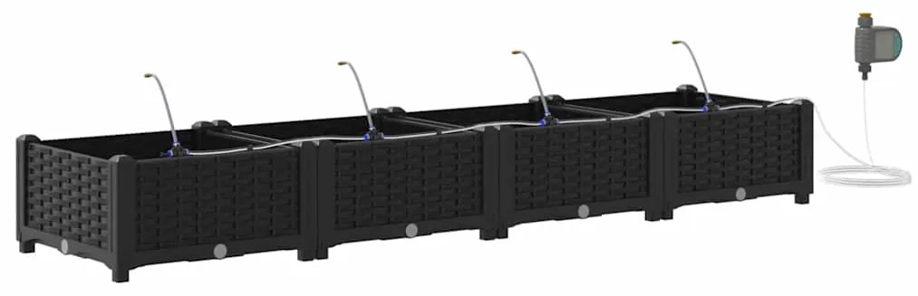 Jardineiras de Jardim 1 pc Preto 160 x 40 x 22 cm Plástico