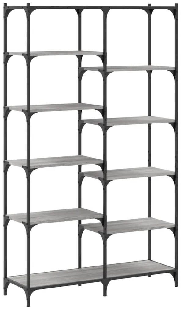 Estante 100x32x170 cm derivados de madeira e ferro cinza sonoma