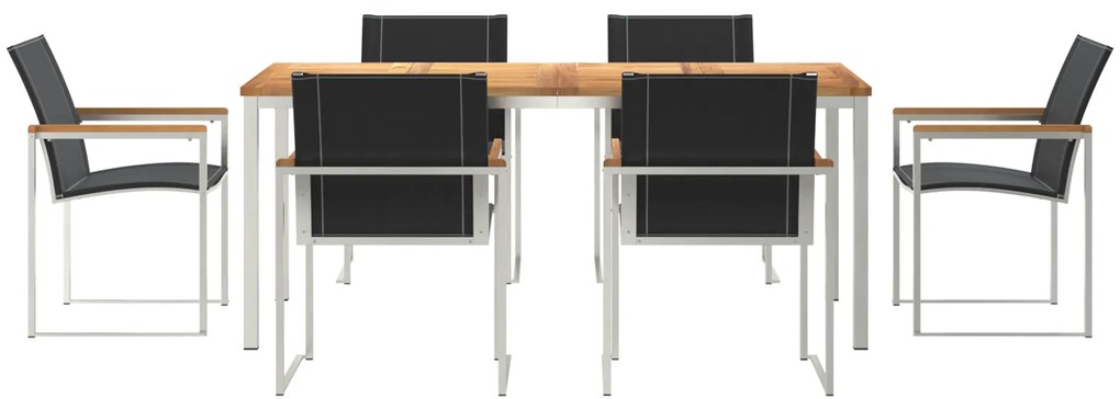 Conjunto de Jantar para Jardim vidaXL com 7 Peças em Madeira de Acácia