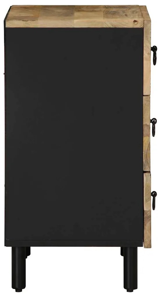 Mesa cabeceira 50x33x62cm madeira mangueira áspera maciça preto