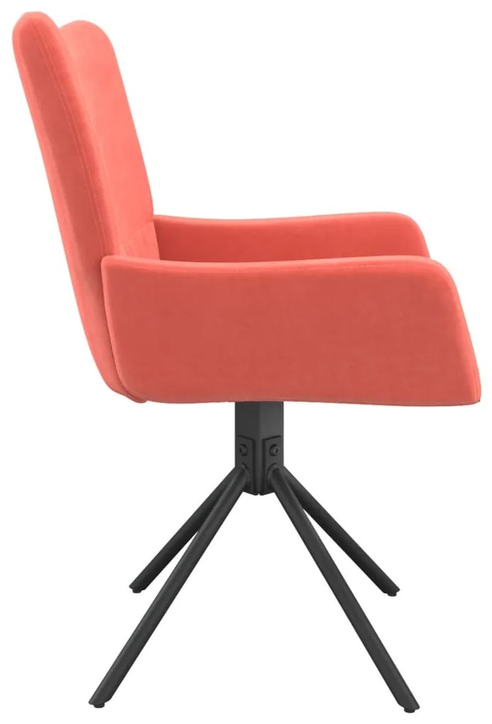Cadeiras de jantar giratórias 2 pcs veludo rosa