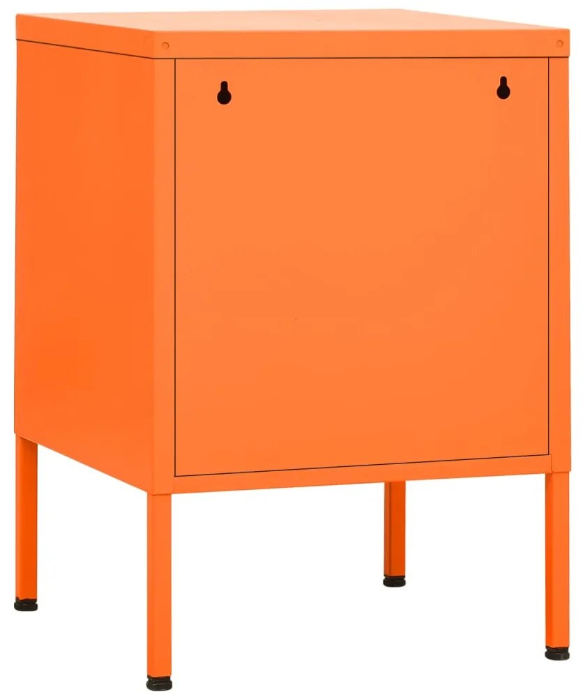 Mesa de cabeceira 35x35x51 cm aço laranja