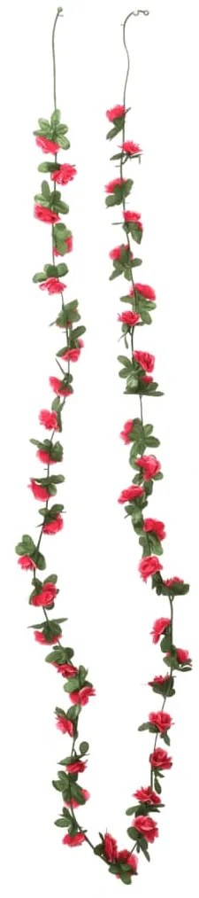 Grinaldas de flores de Natal 6 pcs 250 cm vermelho