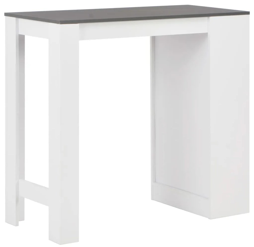 Mesa de bar com prateleira branco 110x50x103 cm