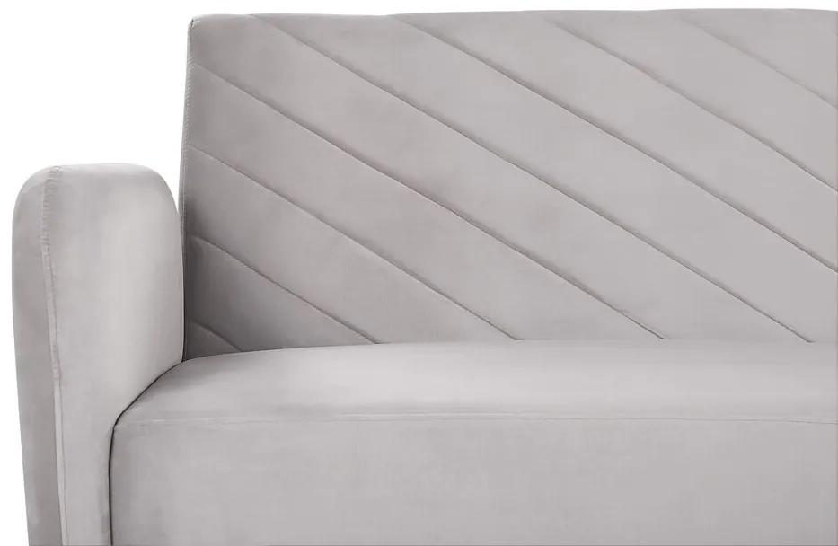 Sofá-cama de 3 lugares em veludo cinzento claro SENJA Beliani