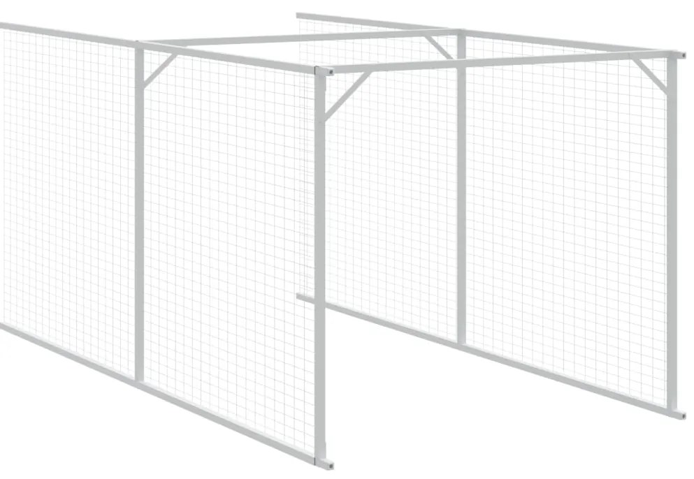 Casota p/ cães c/ parque 110x813x110 cm aço galvaniz. antracite