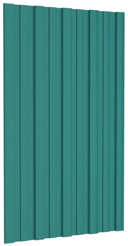 Painéis de telhado 12 pcs 80x45 cm aço galvanizado verde