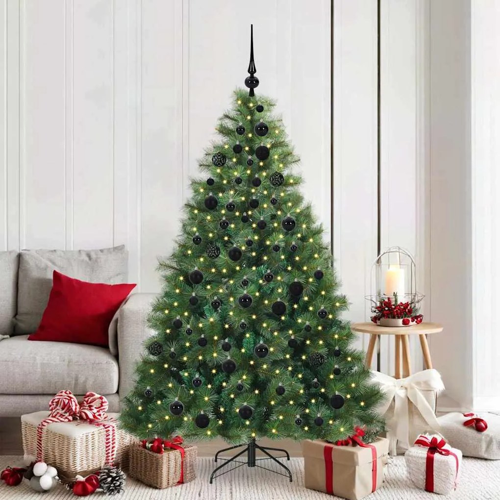 vidaXL Árvore de Natal Artificial com 300 LEDs Verde 180 cm PE e PVC