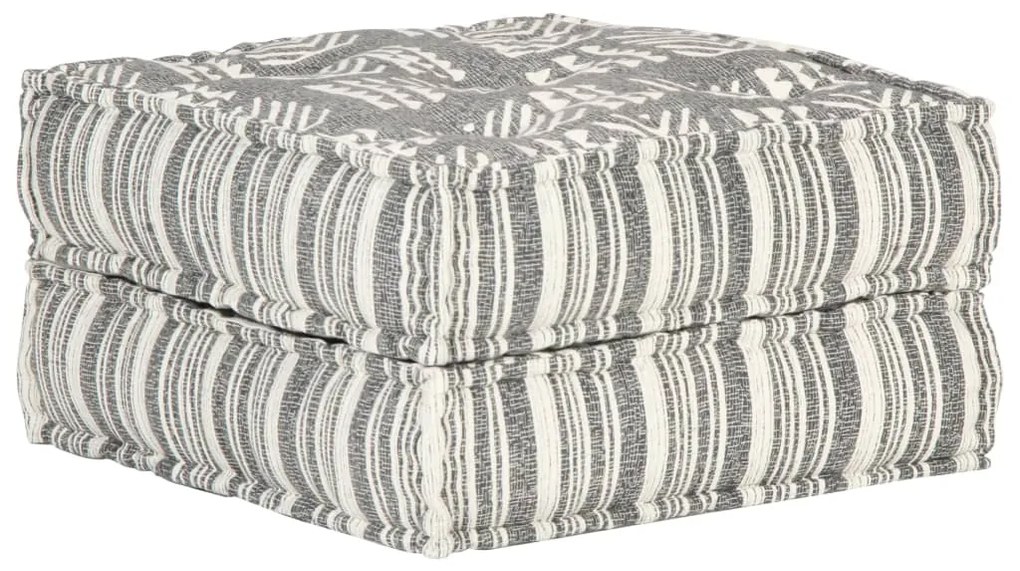 vidaXL Pufe 60x70x36 cm tecido cinzento às riscas