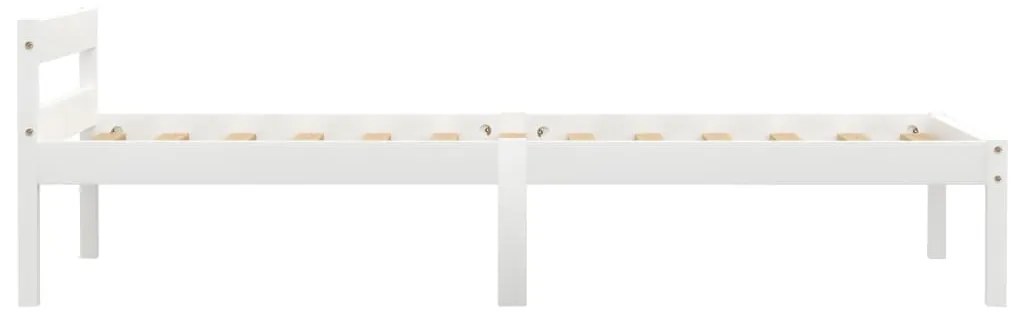 Estrutura de cama 90x200 cm madeira pinho maciço branco