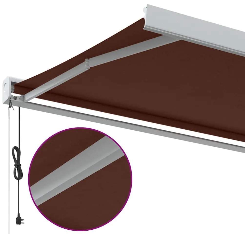 Toldo retrátil automático 350x250 cm castanho