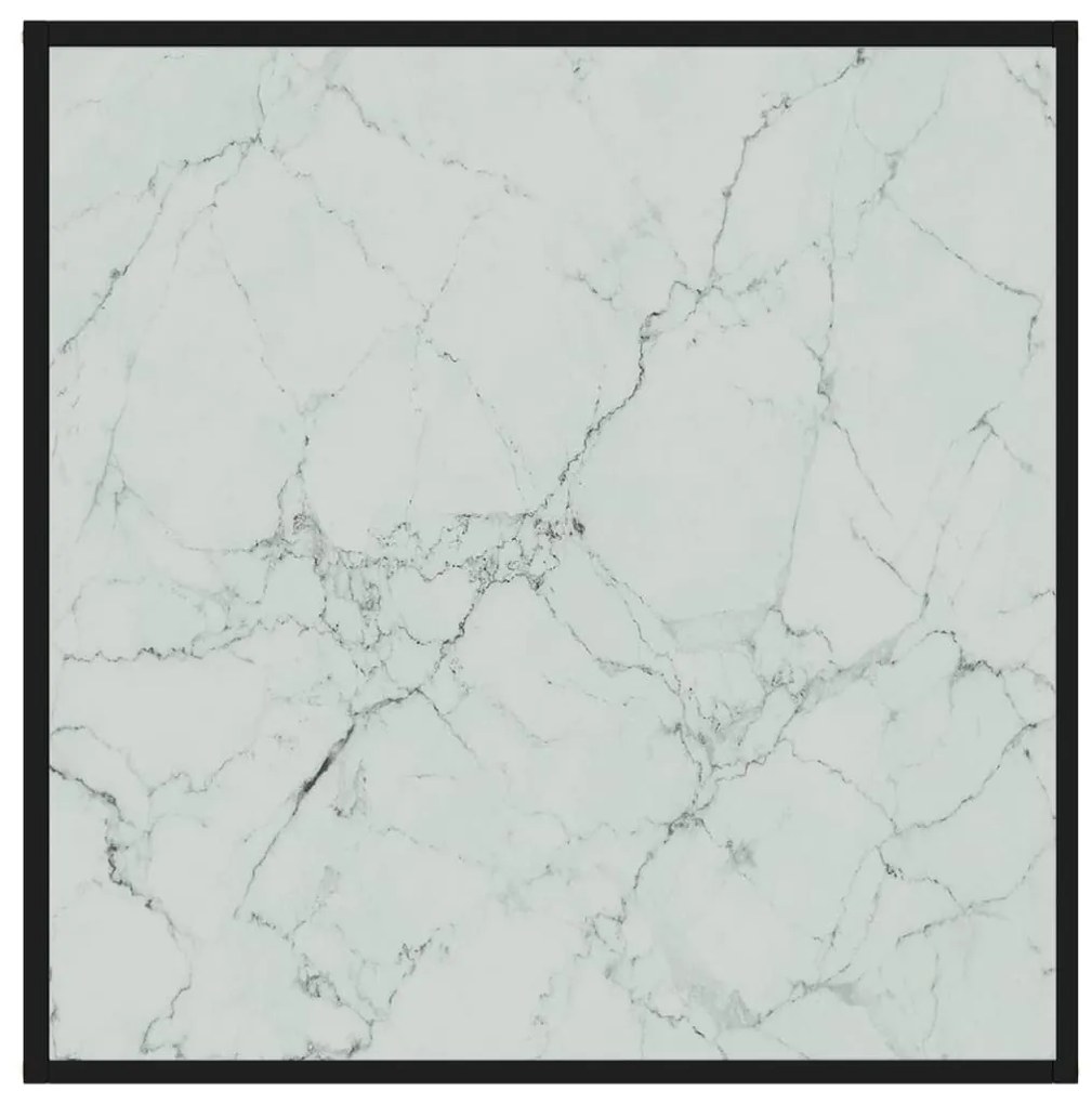 Mesa de centro 80x80x35 cm vidro temperado branco