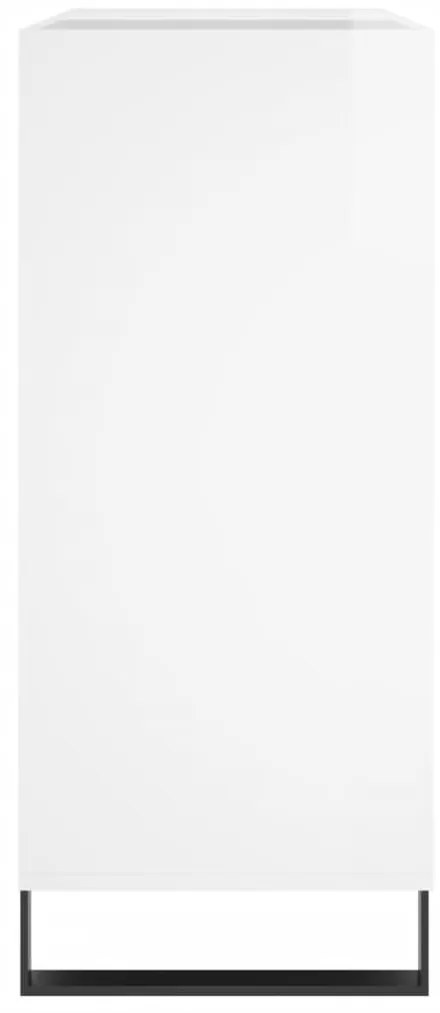Armário p/ discos 84,5x38x89 cm deriv. madeira branco brilhante