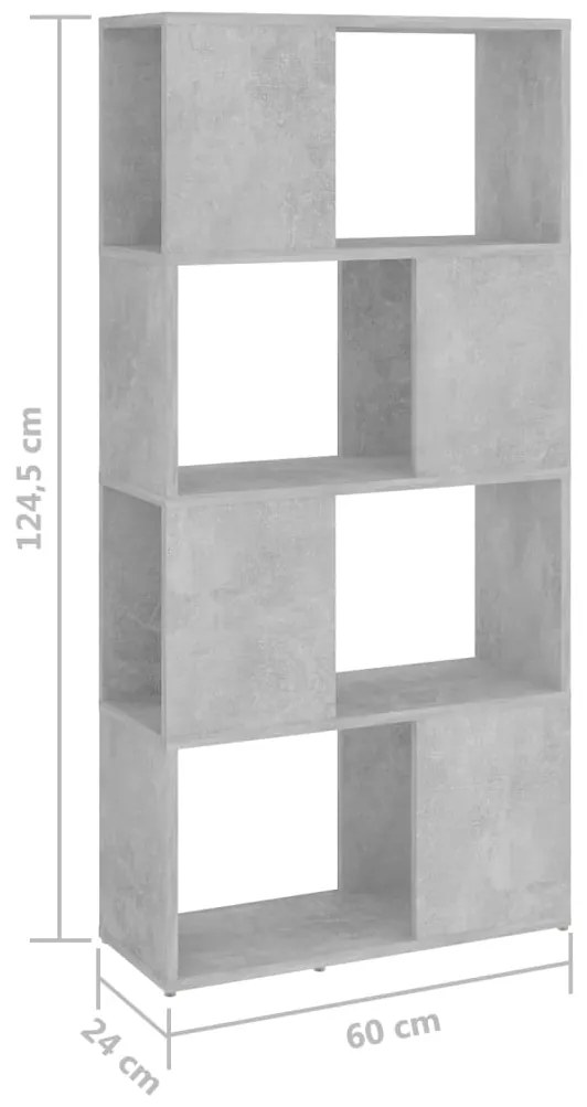 Estante/divisória 60x24x124,5 cm cinzento cimento