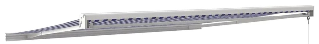 Toldo retrátil 4x3 m tecido e alumínio azul e branco