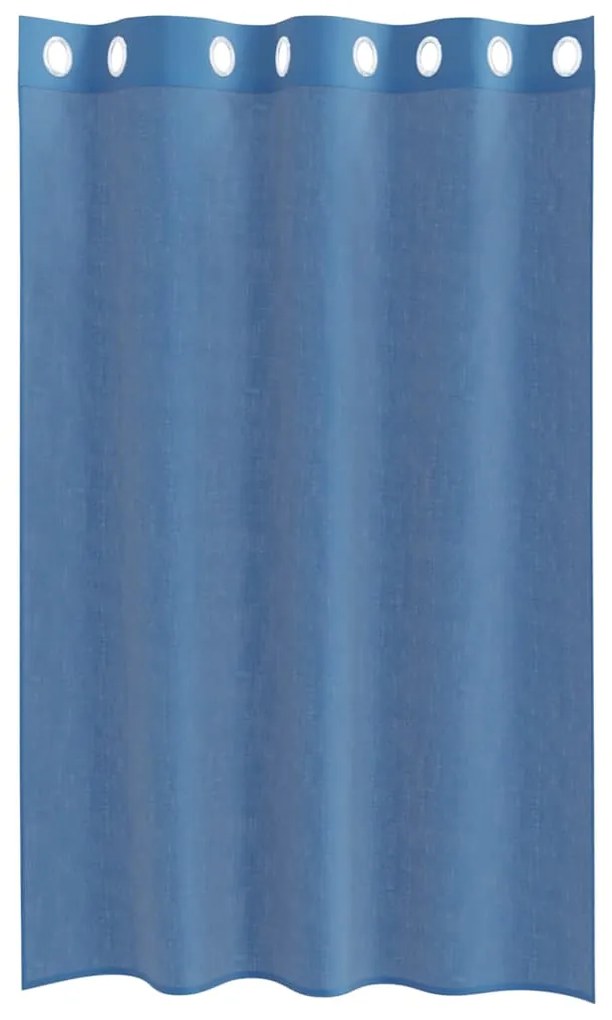 Cortinas de voile com ilhós 2 pcs azul real