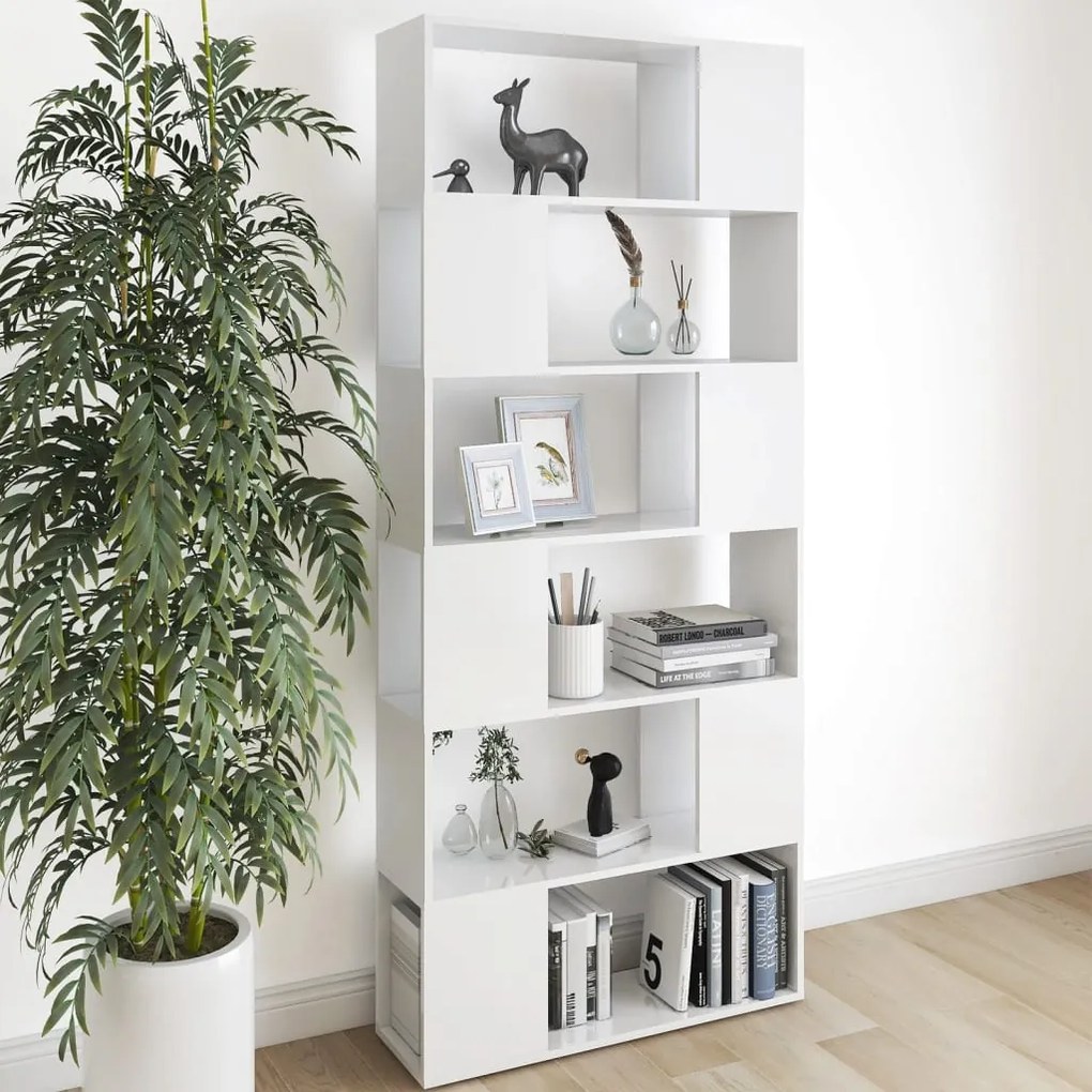 vidaXL Estante/divisória 80x24x186 cm derivados de madeira branco