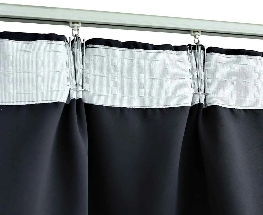 Cortina blackout com ganchos 290x245 cm antracite