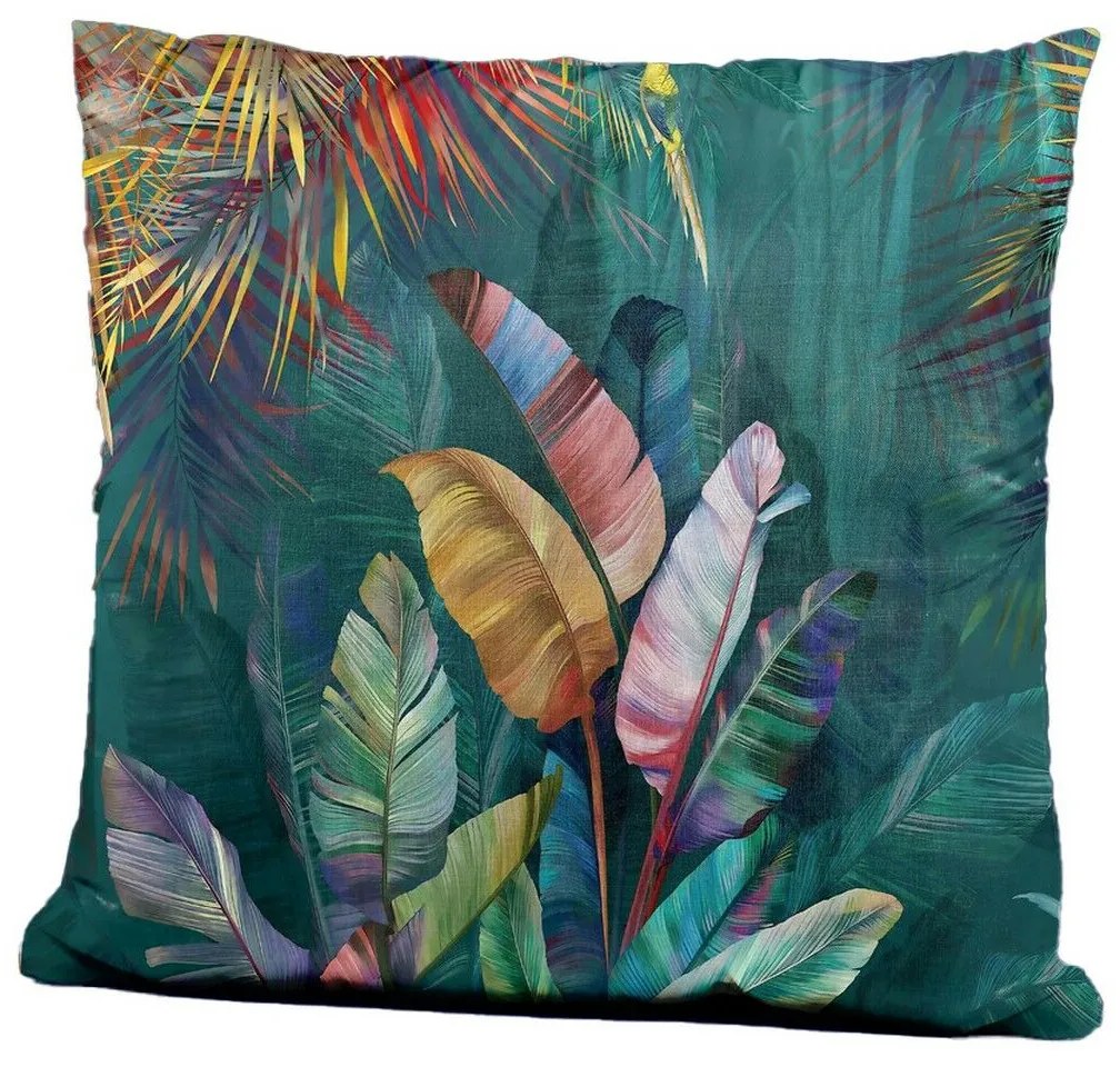 Almofada Blue jungle Folha de planta Palmeira 45 x 10 x 45 cm