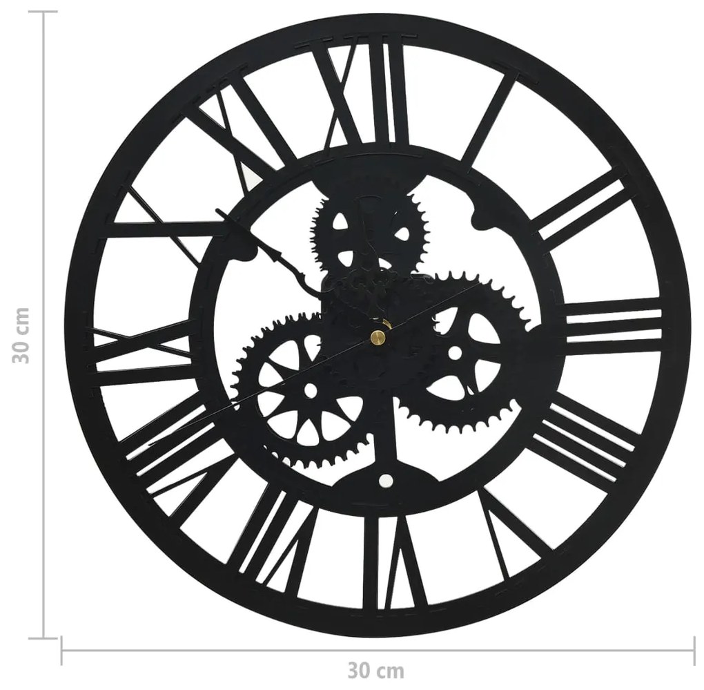 Relógio de parede 30 cm acrílico preto