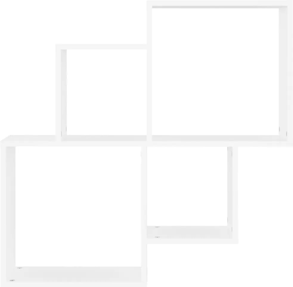 Estante de parede cúbica 80x15x78,5 cm deriv. de madeira branco
