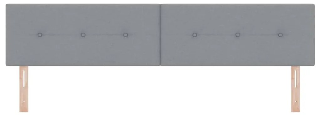 Cabeceira LED cinza claro estofada com botões de 100 cm