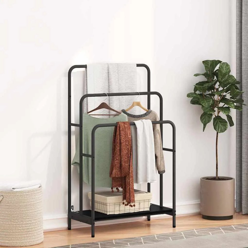 vidaXL Cabideiro Carvalho Preto 60 x 30 x 100,5 cm Madeira processada