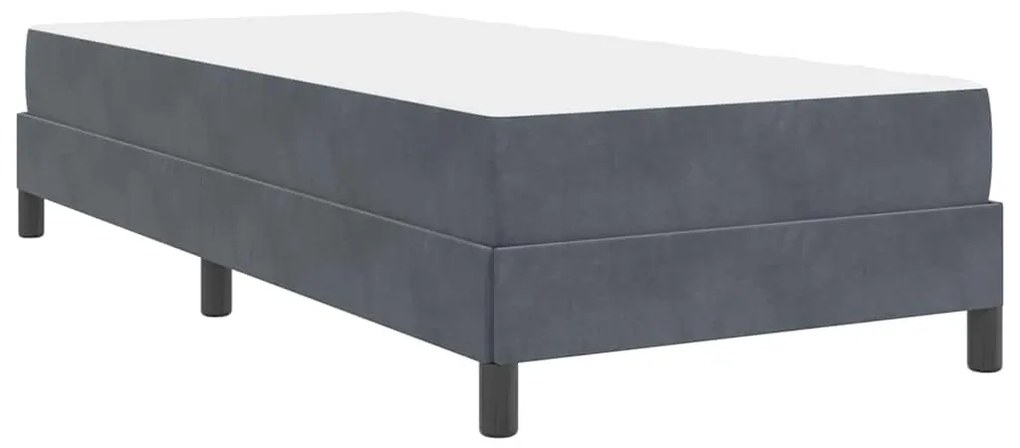 Cama box spring com colchão Cinza Escuro 90 x 200 cm Veludo