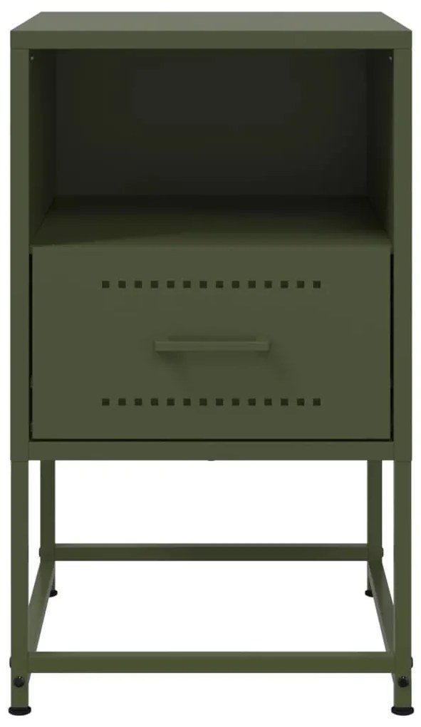 Mesa de cabeceira 36x39x60,5 cm aço verde azeitona