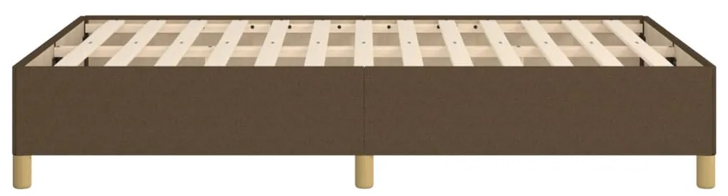 Estrutura de cama sem colchão 120x200 cm tecido castanho-escuro