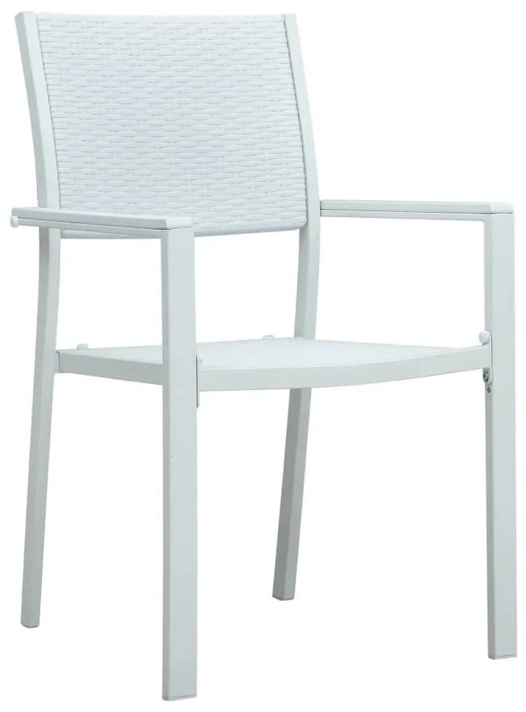 5 pcs conjunto de jantar para jardim branco