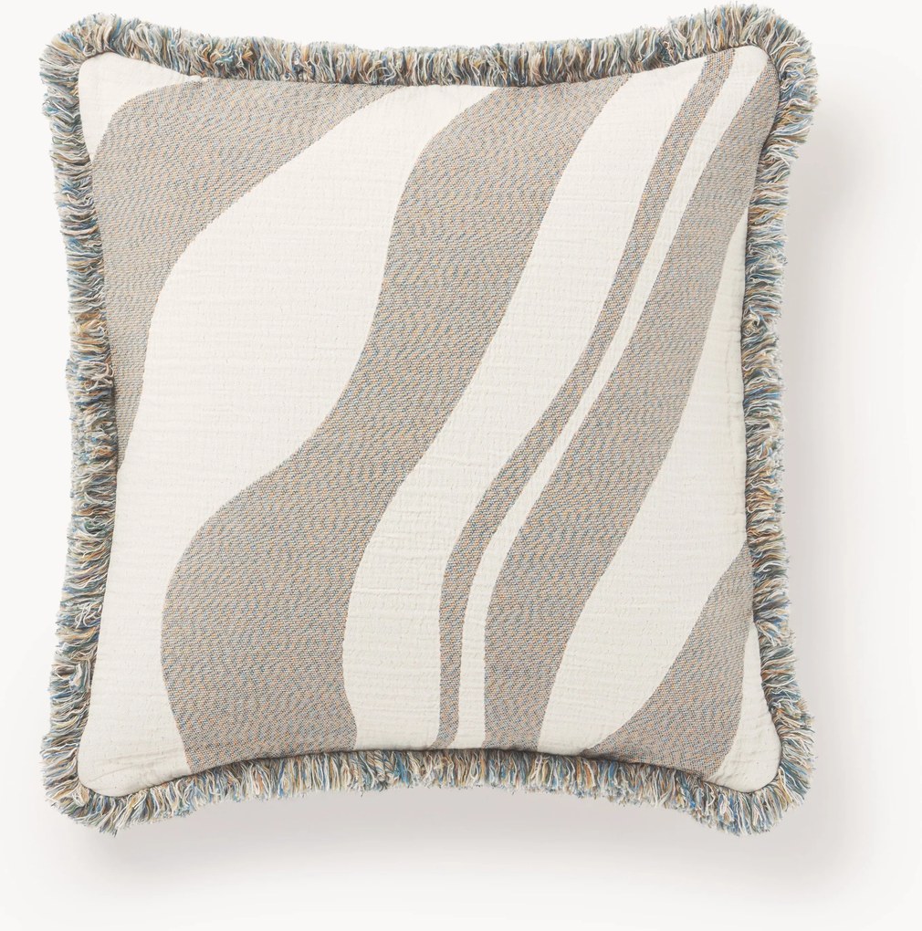 Capa de almofada em jacquard com franjas Rui