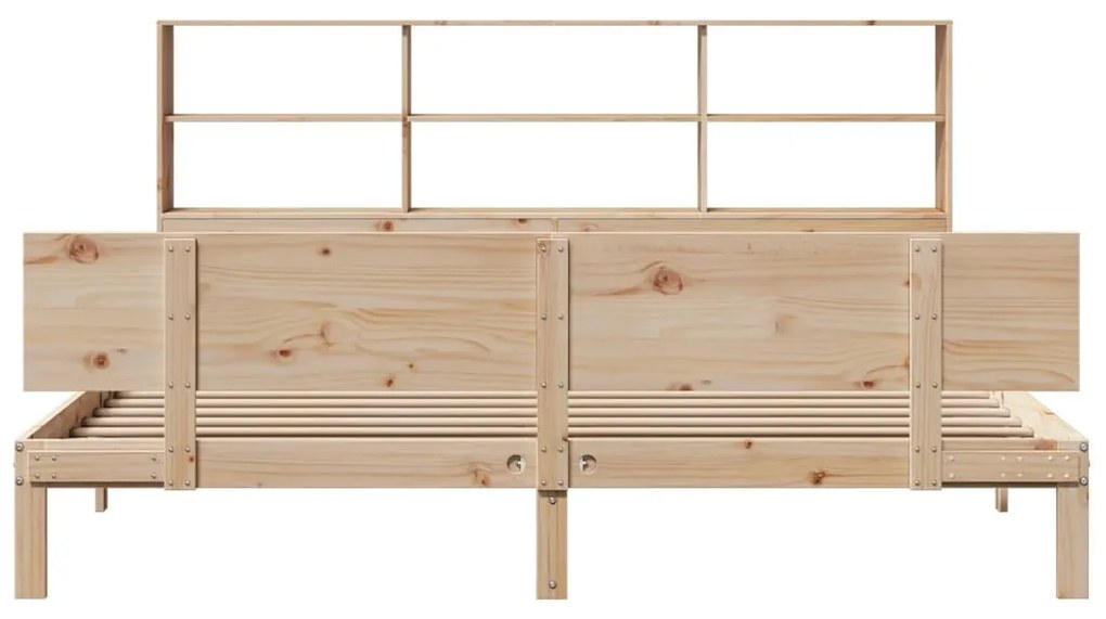 Cama com estante sem colchão 200x200 cm pinho maciço