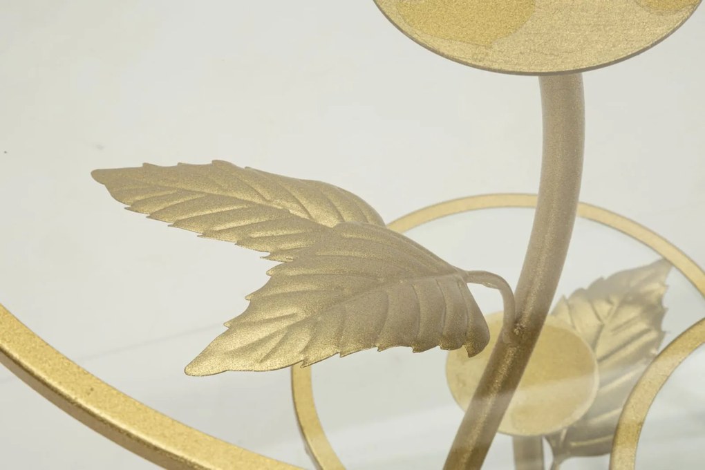 MESA DE APOIO 3 PRATELEIRAS FOLHA Ø54X69,5 CM DOURADO