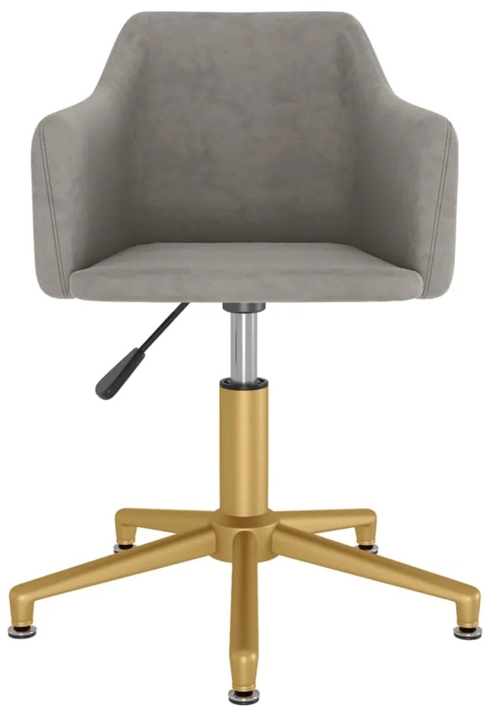 Cadeiras de jantar giratórias 2 pcs veludo cinzento-claro