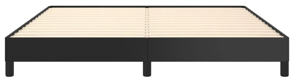 Estrutura de cama 180x200 cm couro artificial preto