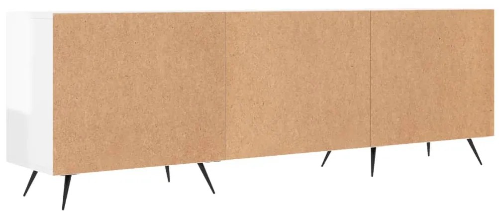 Móvel de TV 150x30x50 cm derivados de madeira branco brilhante