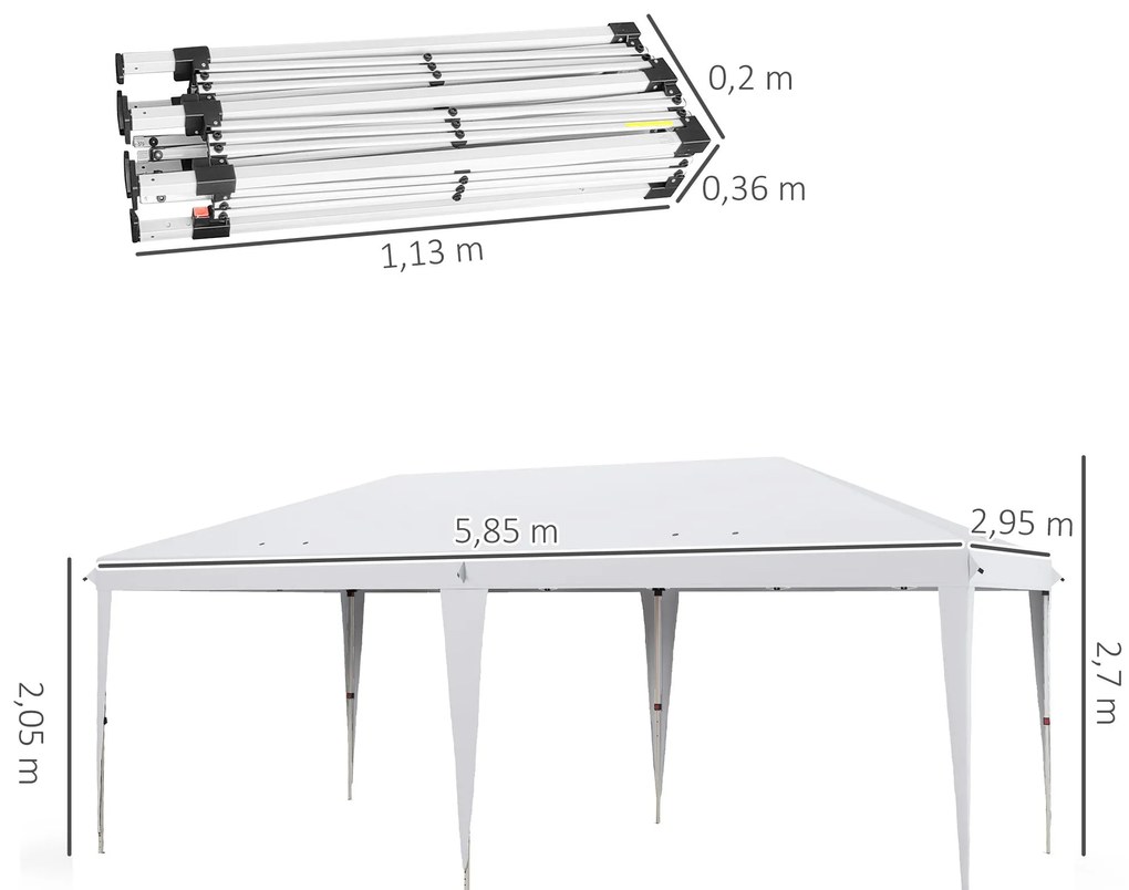 Tenda Dobrável 6x3 Tenda de Jardim Portátil com Bolsa de Transporte Te