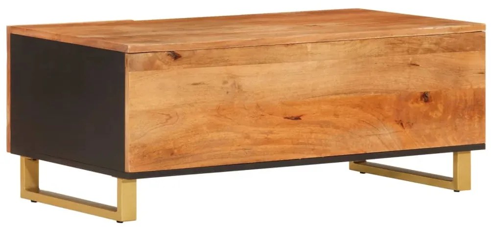 Mesa de centro 100x54x40 cm mangueira maciça castanho e preto